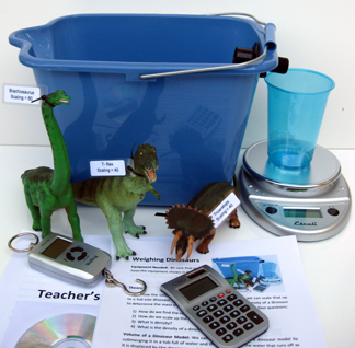 Equipment needed for weighing a dinosaur